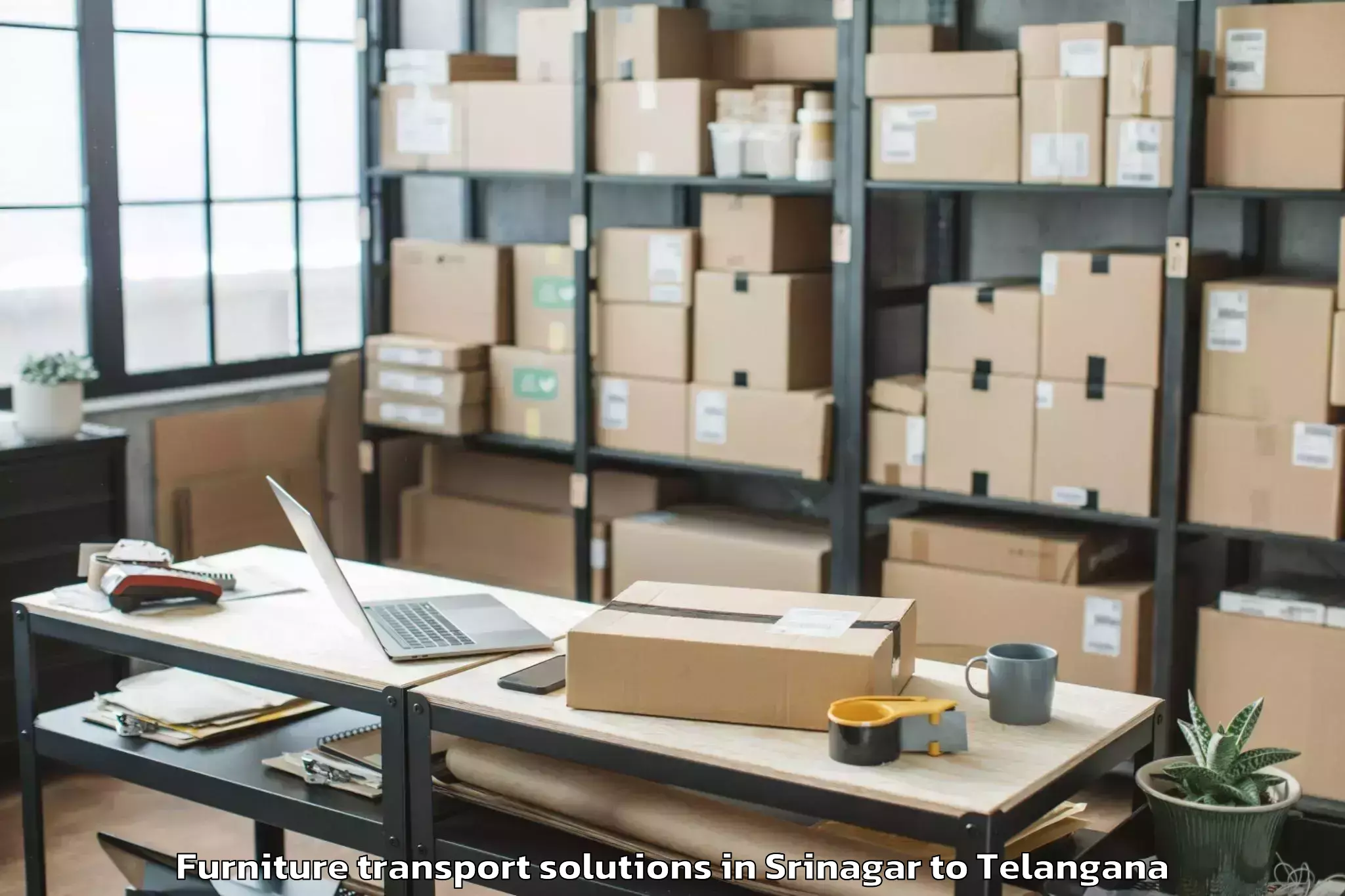 Top Srinagar to Manopad Furniture Transport Solutions Available